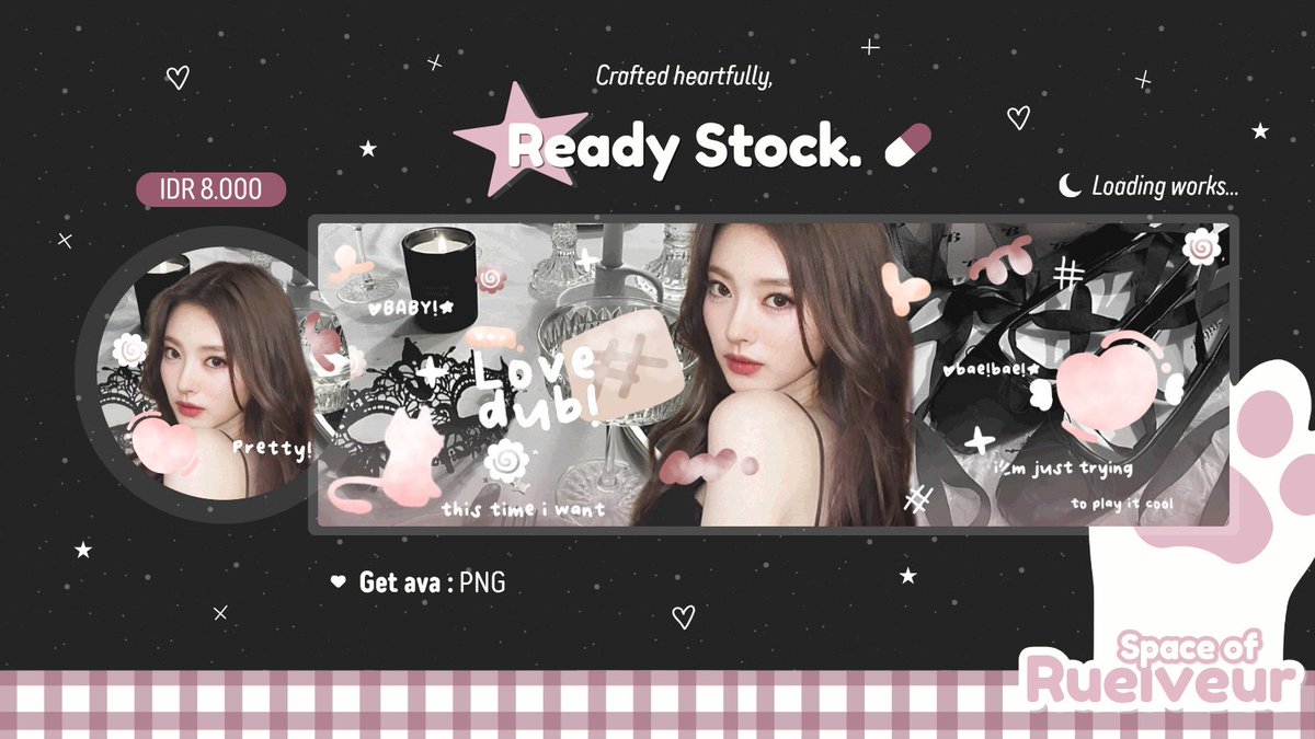 rueiveur's tweet photo. ┈─ help rt? thankyou! 🐈‍⬛

rue ada layout ready stock joy rv &amp; anna meovv 😼 price tertera - free retext, yang siap dijemput <3 grab it fast 🖤
[ #zonauang ] https://t.co/wNCUFbqFTT