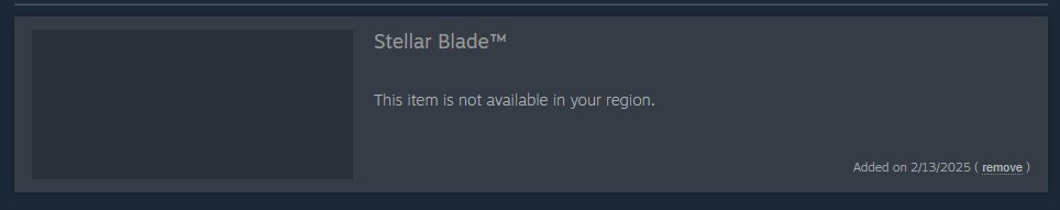 tetshio's tweet photo. @StellarBlade @StellarBlade ShiftUp should have listened to the PC players before this has happened.  We already know Sony as a publisher does not like PC ports.  Even with the news of no PSN requirement, they still implement region blocks to 100+ countries.  If only you had another publisher. https://t.co/YtDiymK9aK