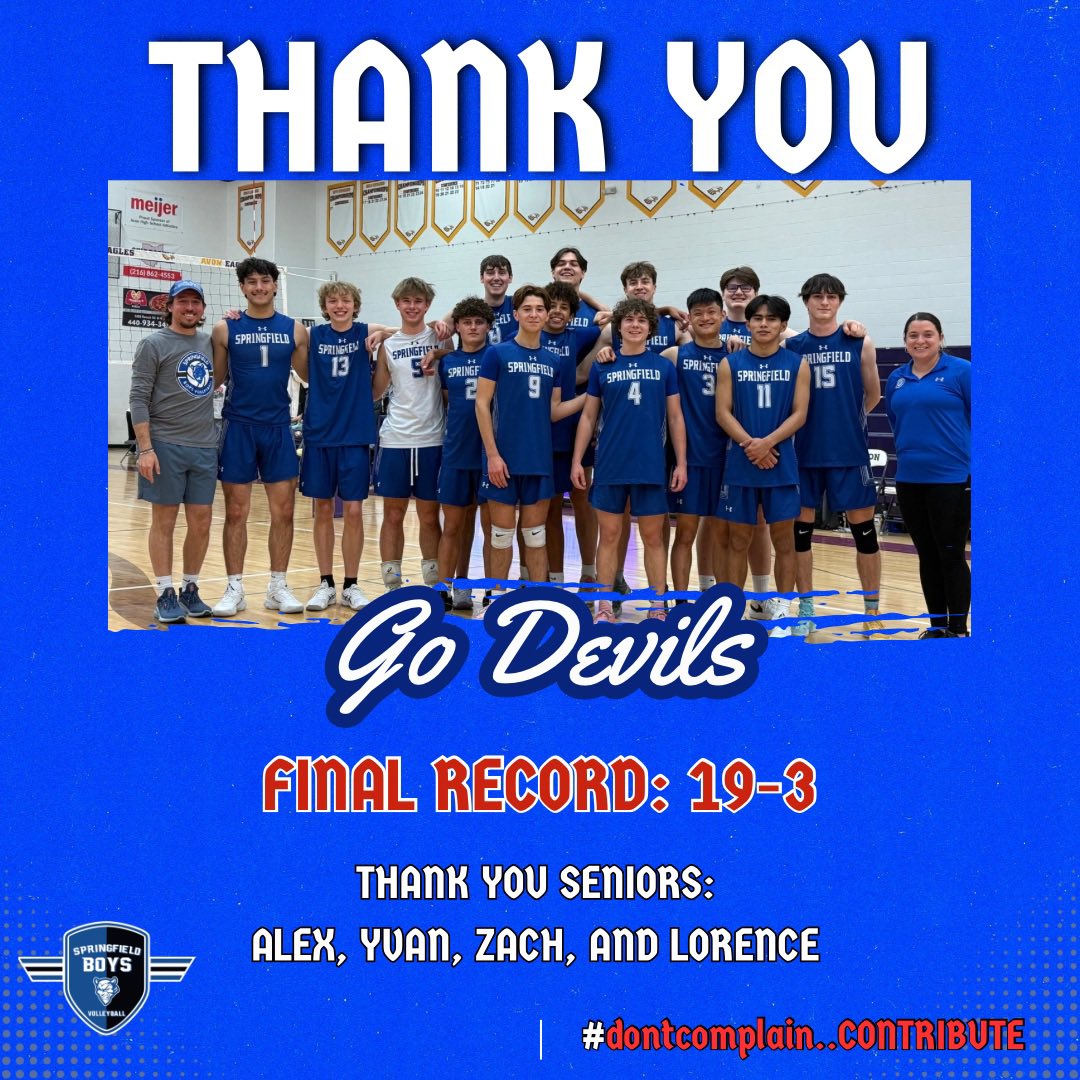 Devil Nation: THANK YOU! 😈🙌🏻 Sometimes it isn't fair when a season ends and you have more goals! 

PROUD is an understatement! Thank you to everyone who supported us, and of course to our fantastic seniors Lorence, Alex, Yvan, and Zach!

Walsh takes the match 3-0.