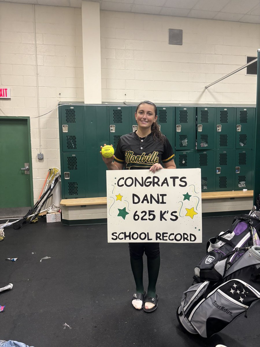 Congratulations to <a href="/daniellabiggio/">Daniella Biggio</a> for breaking the all time strikeout record with 15 ks in today’s win over Whippany Park. Way to go Dani!