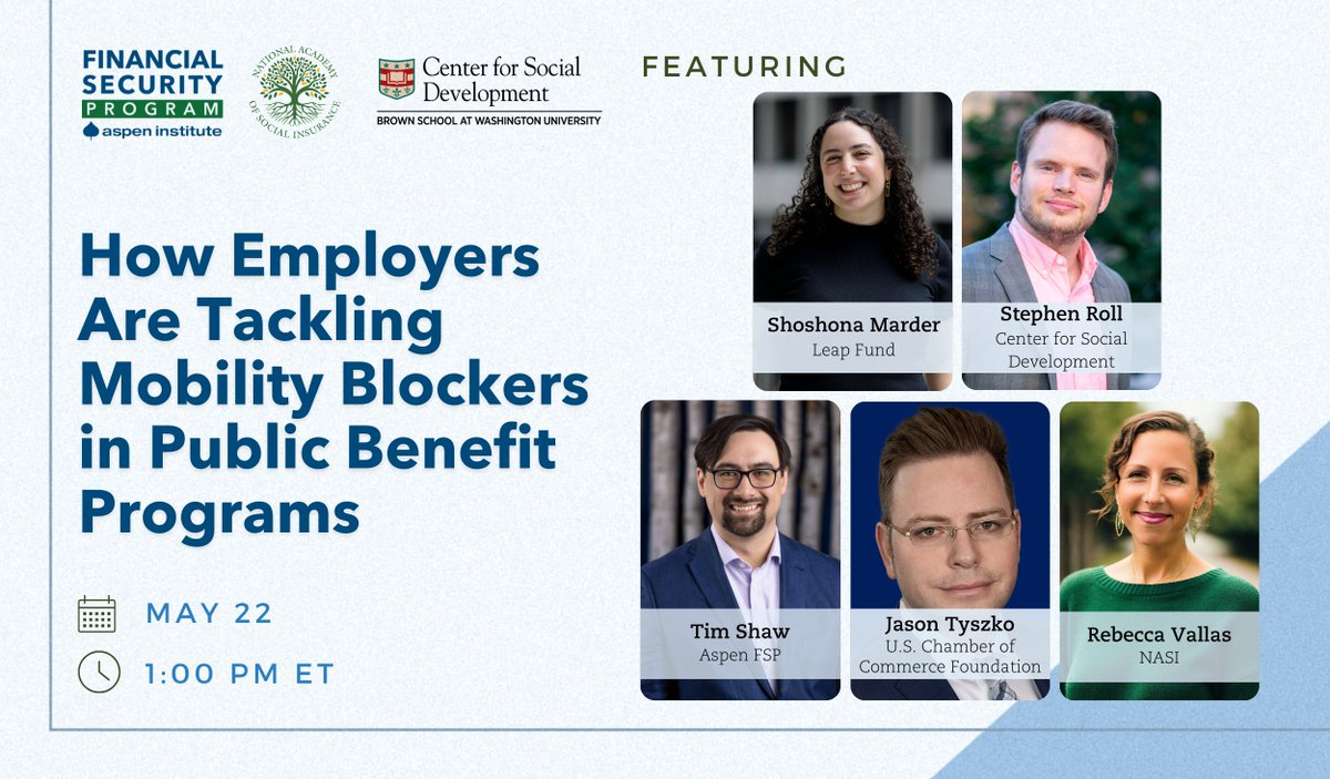 csdwustl's tweet image. New CSD research shows effects of #BenefitsCliffs &amp;amp; other #EconomicMobility barriers. The findings will inform next week's discussion on ways employers &amp;amp; lawmakers can support workers in building #FinancialResilience. Join us: bit.ly/44AmKPc

#PublicBenefits #AssetLimits