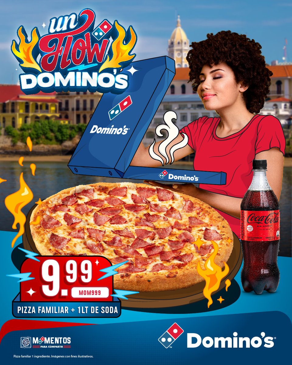 🔥 ¡CON TODO EL FLOW!🔥

Un Flow Domino's..... Pizza familiar con tu ingrediente favorito + 1 litro de soda por solo $9.99 🤯

🔥 Sabor que se comparte, precio que sorprende 😎

🔥 ¿El Flow? Lo pone Domino’s. 🍕🥤

#UnFlowDominos #TaTop #PizzaConFlow #ComboDelBarrio