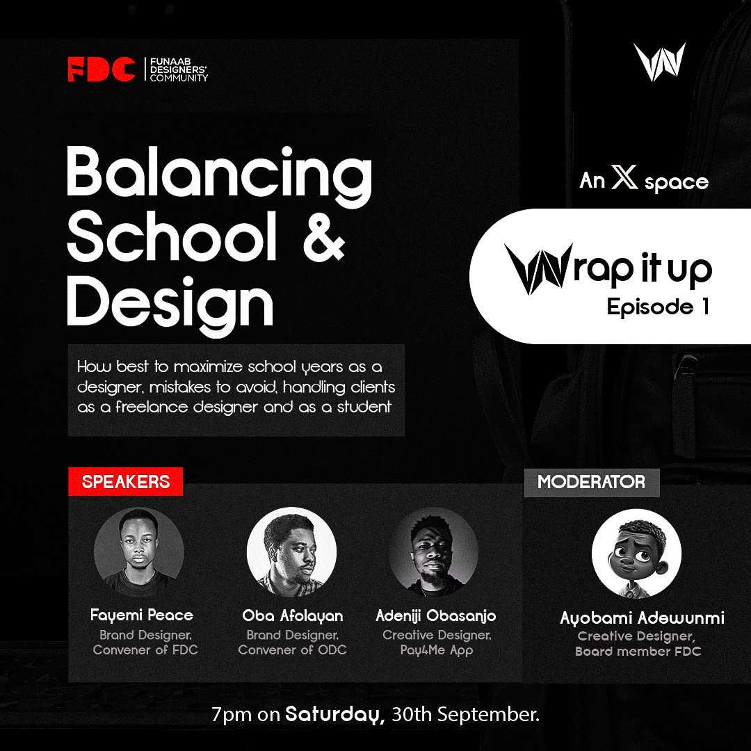 PeaceCr8es's tweet photo. Since it's Throwback Thursday I decided to share this with y'all.

13th May, 2023. Myself and my team launched @funaab_dc

I conceived a dream of having a Designer's Community in FUNAAB and shared with great minds who supported and started it up with me.

I teamed up with  @Volvox_Da_Force , Ayobami Adewunmi, Kreative brain, @Hobeejay_grafix @thezenithlinksz . 

From starting a community to hosting several great creatives and mentors on the Twitter space that the community birthed.

So much was learnt from @ta_alabi @Hobeejay_grafix @Obaafolayannn @adenipekun_tobi, Stan Nwaeze, Kareem Oluwatimilehin.

God bless you all.

I am reliving some of those conversations now and they have been helpful as I proceed in the design space.