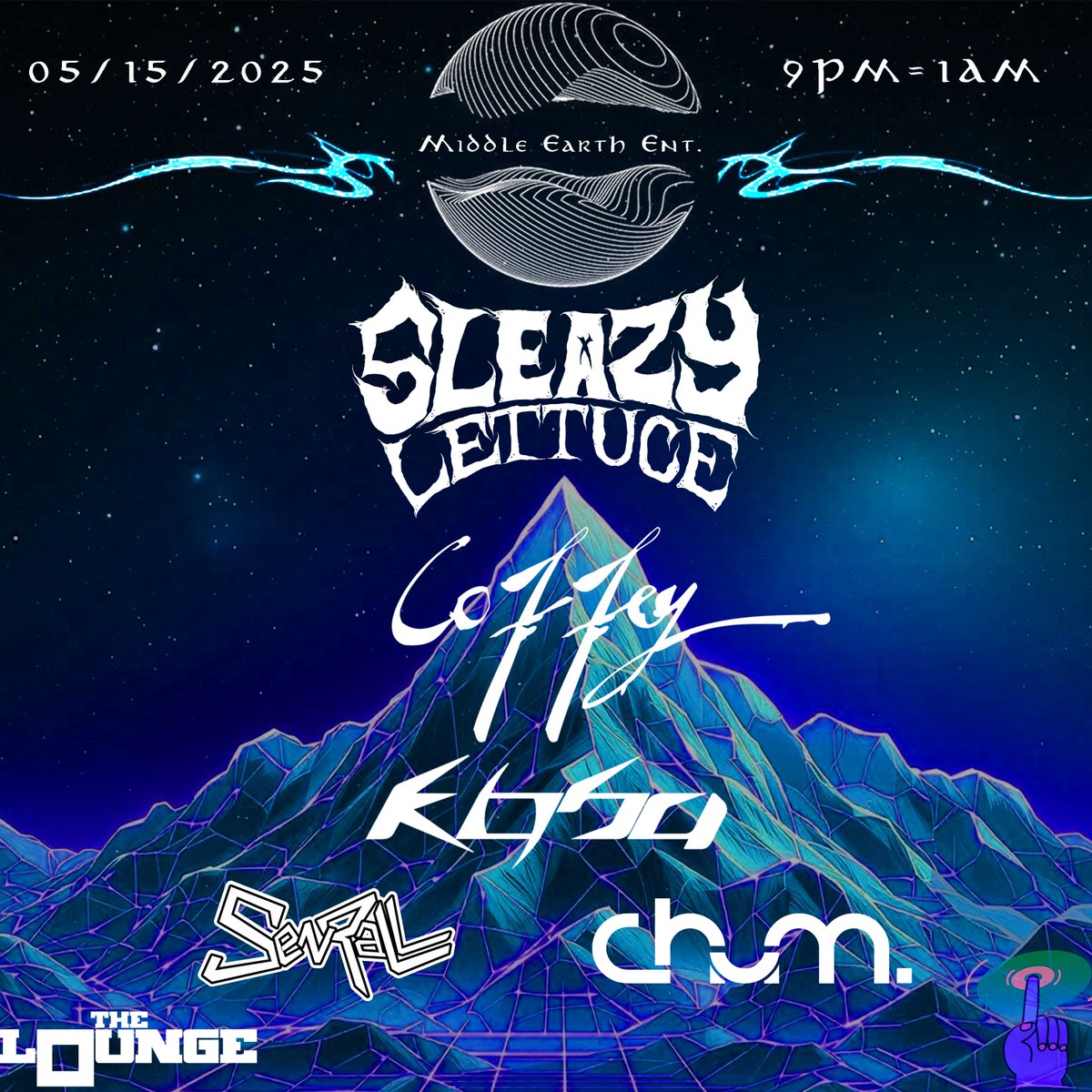 TONIGHT
The Lounge

<a href="/Middleearthent/">Middle Earth Entertainment</a>:
<a href="/sleazylettuce/">Sleazylettuce</a> 
Coffey
Koba
Senrall
Chum

blackboxdenver.co/events