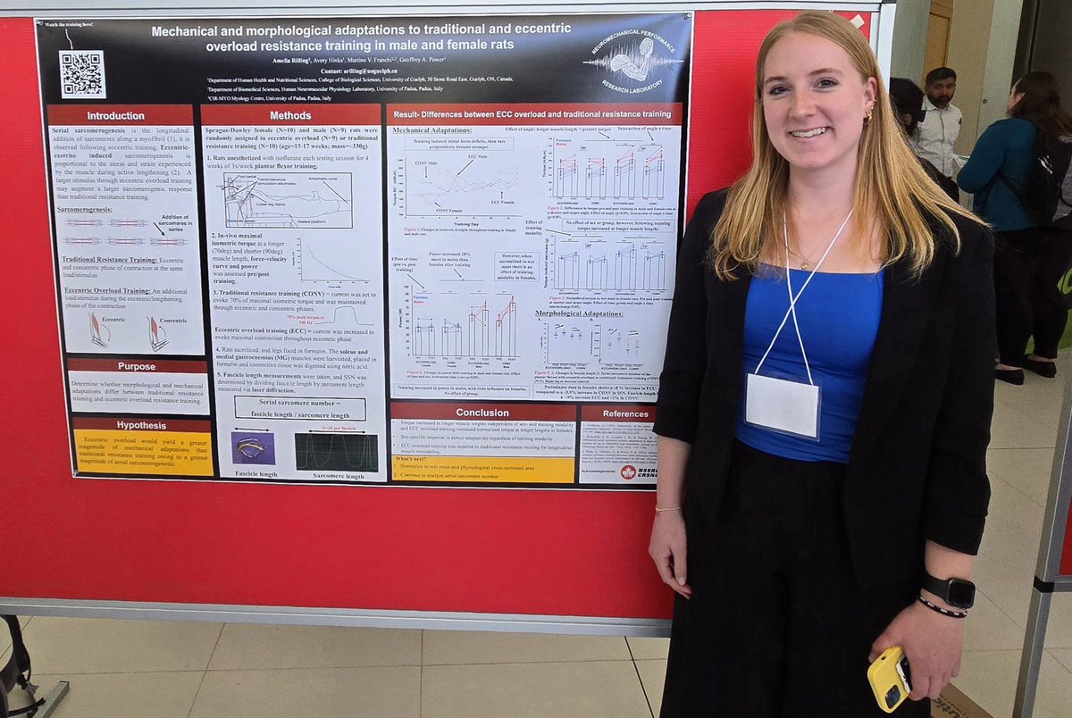 Geoff Power (@geoff_a_power) on Twitter photo Big shout out to PowerLab <a href="/UofG_HHNS/">HHNS at UofG</a> MSc student Amelia Rilling for winning the <a href="/AJPCellPhys/">AJP-Cell Physiology</a> poster award for her work on sarcomerogenesis at the 16th annual Muscle Health Awareness Day hosted by <a href="/MHRC_YorkU/">Muscle Health</a> 👏 👏 👏 Big shout out to PowerLab <a href="/UofG_HHNS/">HHNS at UofG</a> MSc student Amelia Rilling for winning the <a href="/AJPCellPhys/">AJP-Cell Physiology</a> poster award for her work on sarcomerogenesis at the 16th annual Muscle Health Awareness Day hosted by <a href="/MHRC_YorkU/">Muscle Health</a> 👏 👏 👏