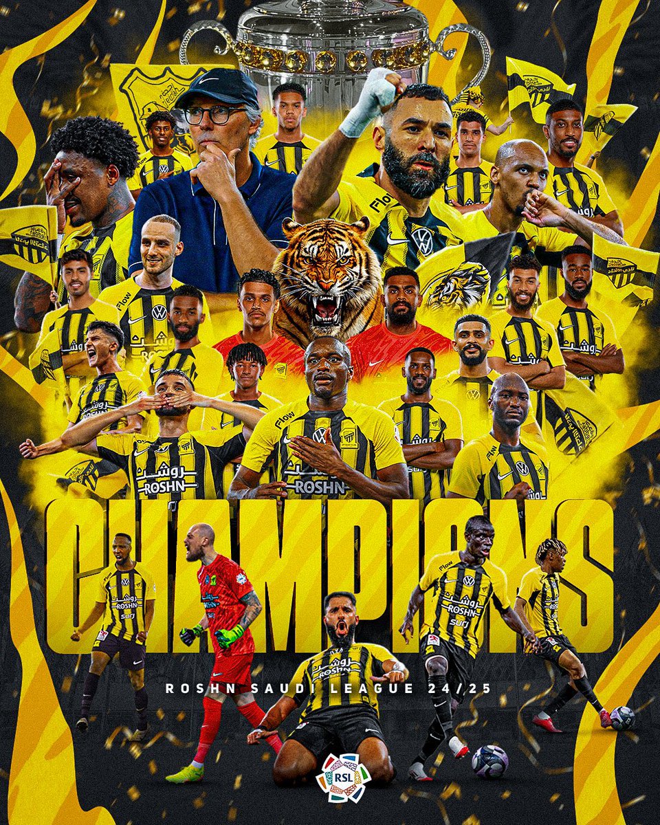 #الاتحاد بطلاً  لدوري روشن السعودي للمحترفين للمرة الخامسة عشر في تاريخه 🤩

⚫️🟡🏆أبـــطـــال الـــدوري🏆🟡⚫️

اللّهم لك الحمد والشكر يارب العالمين 
🏆🏆🏆🏆🏆🏆🏆🏆🏆🏆🏆🏆🏆 
•
•
#الاتحاد #الاتحاد_بطل_دوري_روشن #الحارقه_عشر