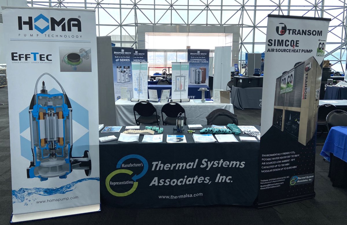 Visit Thermal Systems Associates at the ASPE Plumbing &amp; Fire Protection Expo! Join us today at the Javits Center from 4-8 PM at Table 75 to learn more about our offerings. 

#Plumbing #HotWater #ASPE #JavitsCenter #NYC #Thermalsa #Homa #Transom #IDAC #HisenseComfort