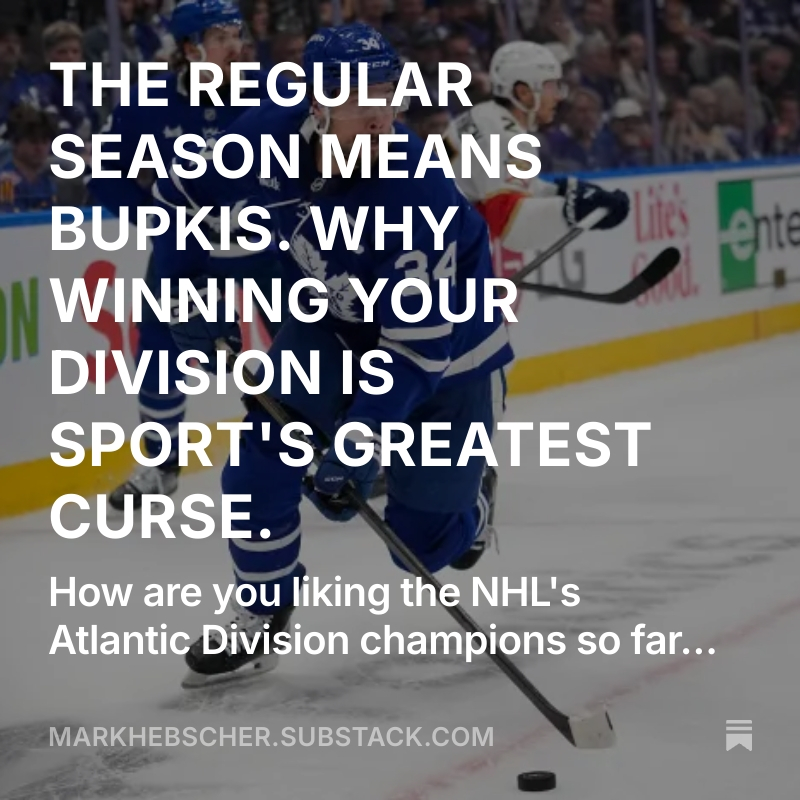 Please enjoy my wild, unfiltered takes. Also in this column, the biggest jerk in sports history gets a reprieve.
markhebscher.substack.com/p/the-regular-…