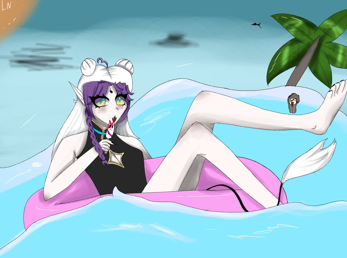 Don't like this brithday art I made to much but...
TODAY'S 
<a href="/FleyaTesalod/">Shiawase 幸せ 🦋</a>  's brithdsy stream

Go check out her brithday stream and try to come to the after party tomorrow!
m.twitch.tv/videos/2459299…
#Vtuber #artist #Vtubers #Live2D #summer #art #VtuberEN #cute ♡ #pookie #FleyaArt