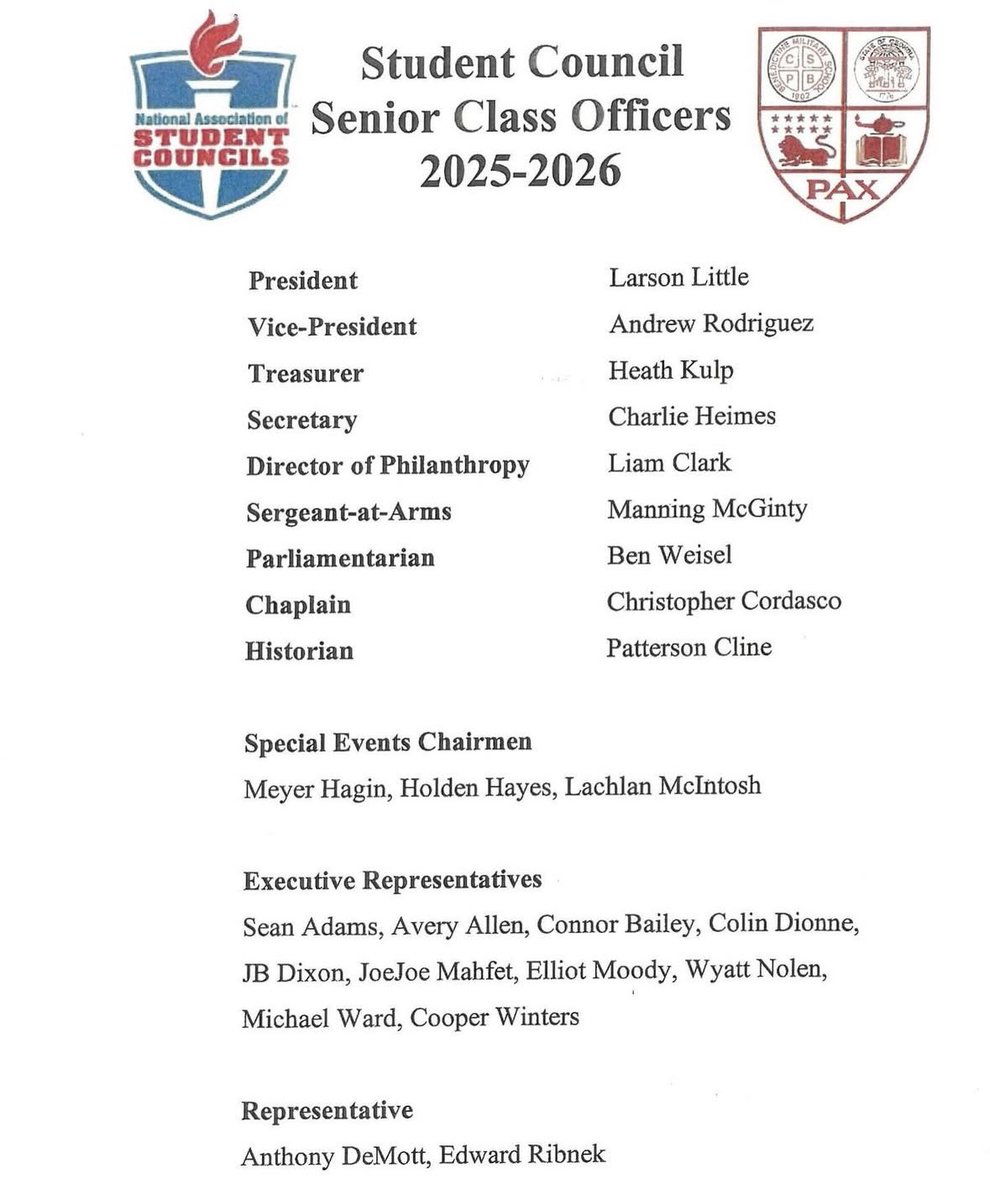 TheBC400's tweet image. Congrats to our new Student Council Officers for the 2025-26 academic year! Speeches were given Tuesday, with voting taking place after the speeches. We’re excited to see what the upcoming school year holds for them &amp;amp; the great things they will do! #thebc400 #ForwardAlwaysForward