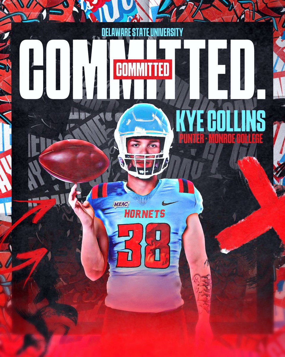 Kye Collins Juco Transfer (P) (@collinsyoungbul) on Twitter photo #AGTG I’m excited to be able to announce my commitment to THE <a href="/DelSt_Football/">Delaware State FB</a> <a href="/DeSeanJackson10/">Desean Jackson</a> <a href="/taylordj14/">Coach David “DJ” Taylor</a>
<a href="/CharalambousB/">Coach Brad Charalambous</a> <a href="/ThePuntFactory/">Aaron Perez</a> <a href="/UnitedKicking/">United Kicking</a> <a href="/renkokscouting/">Ren Kok</a>
#JUCOPRODUCT #Committed #AGTG I’m excited to be able to announce my commitment to THE <a href="/DelSt_Football/">Delaware State FB</a> <a href="/DeSeanJackson10/">Desean Jackson</a> <a href="/taylordj14/">Coach David “DJ” Taylor</a>
<a href="/CharalambousB/">Coach Brad Charalambous</a> <a href="/ThePuntFactory/">Aaron Perez</a> <a href="/UnitedKicking/">United Kicking</a> <a href="/renkokscouting/">Ren Kok</a>
#JUCOPRODUCT #Committed