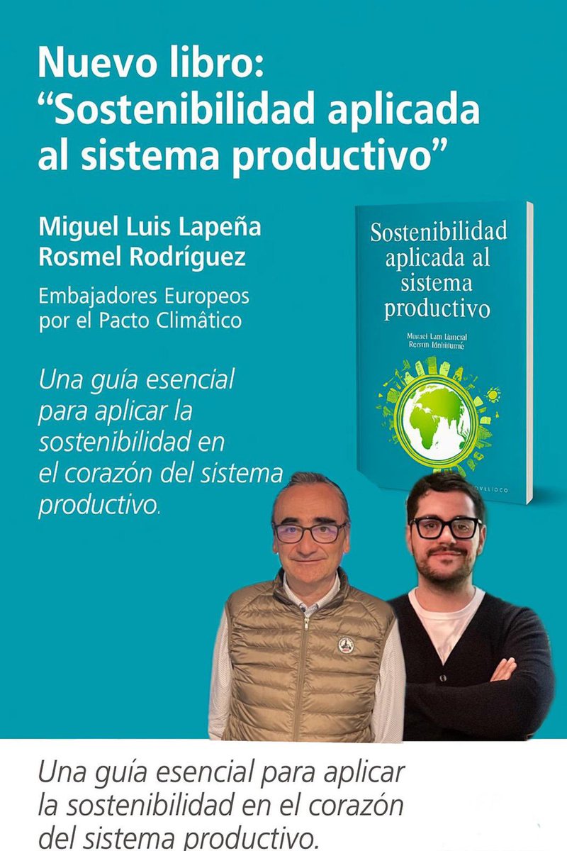 Miguel Luis Lapeña (@miguelluis_2015) on Twitter photo Nuevo libro 📕 con el Embajador Europeo por el Pacto Climático <a href="/Ros_Rodriguez_/">Rosmel Rodríguez</a> Sostenibilidad Aplicada al Sector Productivo. Editorial VideoCinco
✅ Un libro de texto para alumnos de ciclos formativos de #FP Nuevo libro 📕 con el Embajador Europeo por el Pacto Climático <a href="/Ros_Rodriguez_/">Rosmel Rodríguez</a> Sostenibilidad Aplicada al Sector Productivo. Editorial VideoCinco
✅ Un libro de texto para alumnos de ciclos formativos de #FP