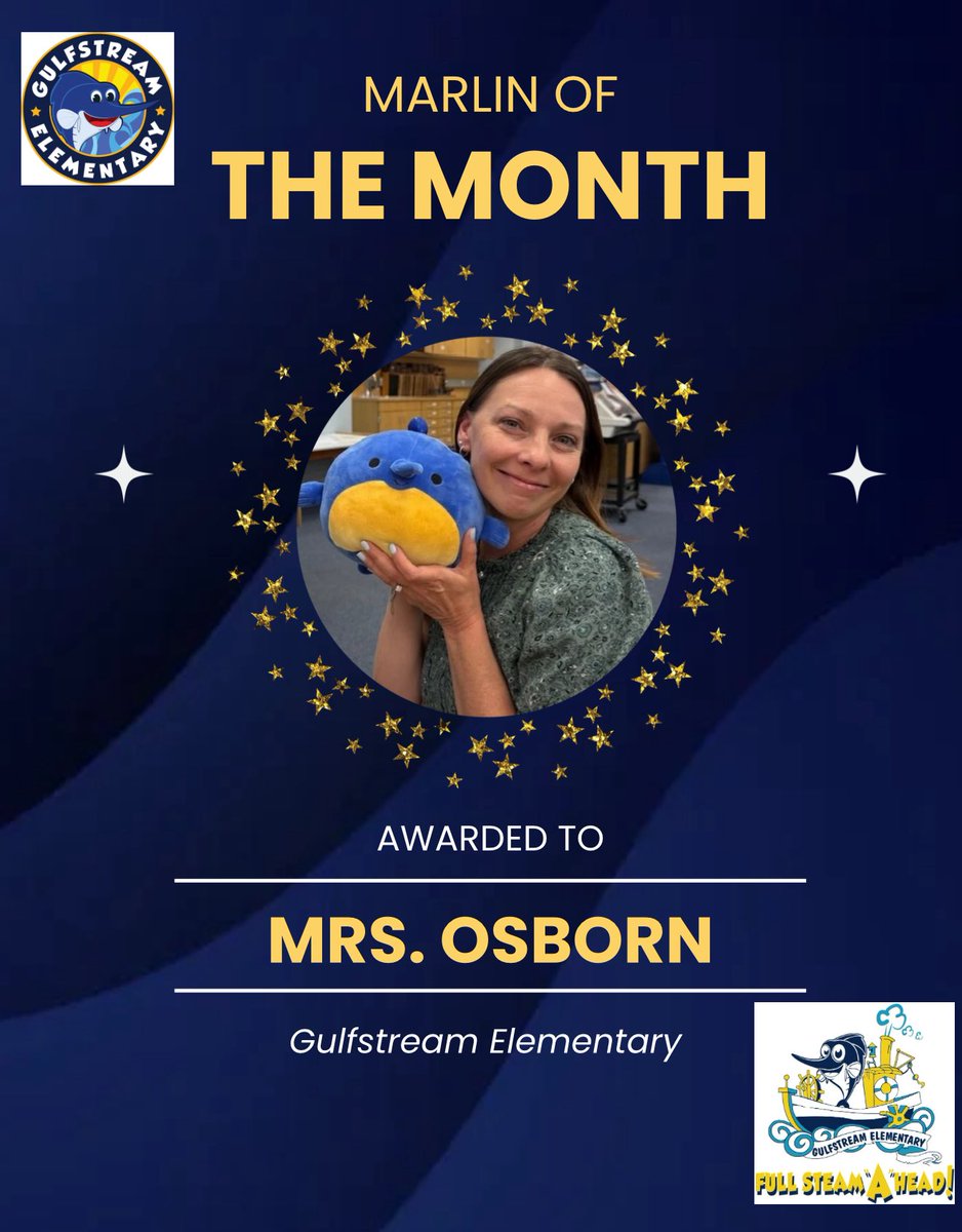 GulfstreamES's tweet image. Marlin of the Month: Mrs. Osborn!
She’s not just our amazing reading coach she’s everyone’s go-to for support, strategies, and solutions. From collaborative planning to helping wherever needed, she does it all with heart. #yourbestchoicemdcps @suptdotres @miamischools @mdcpssouth