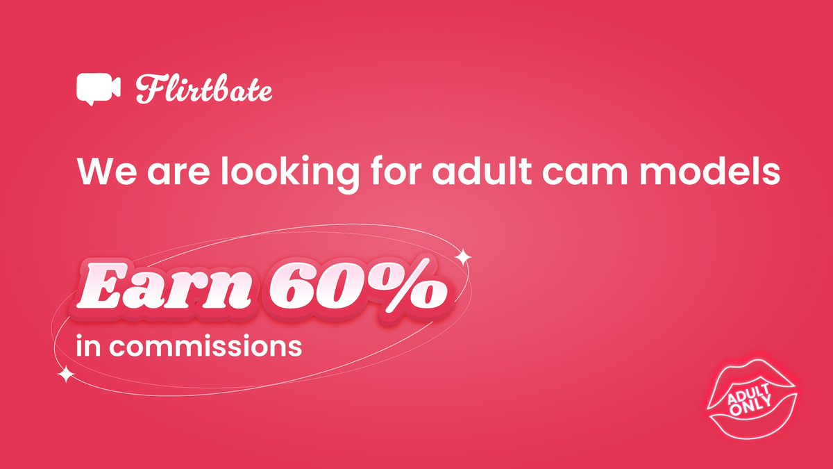 Flirtbate_'s tweet photo. 🚨 We're hiring adult cam models!
💸 Earn 60% commissions
💖 Join Flirtbate today!

DM us to know more @Flirtbate_ 

RT/Share this opportunity with someone you know Agencies are welcome too!

#CamModel #AdultWork #Flirtbate https://t.co/v4dRn3bMuT