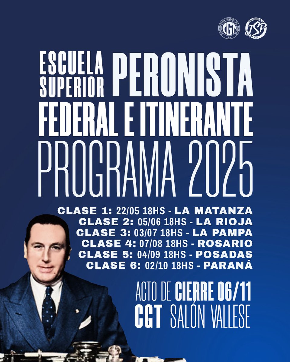 NUEVO CICLO FEDERAL E ITINERANTE DE LA ESCUELA SUPERIOR PERONISTA 
Este año se desarrollará la cuarta edición ininterrumpida y tendrá un formato presencial/virtual con una fuerte impronta federal que transmitirá las cases desde los diferentes puntos de encuentro del país.