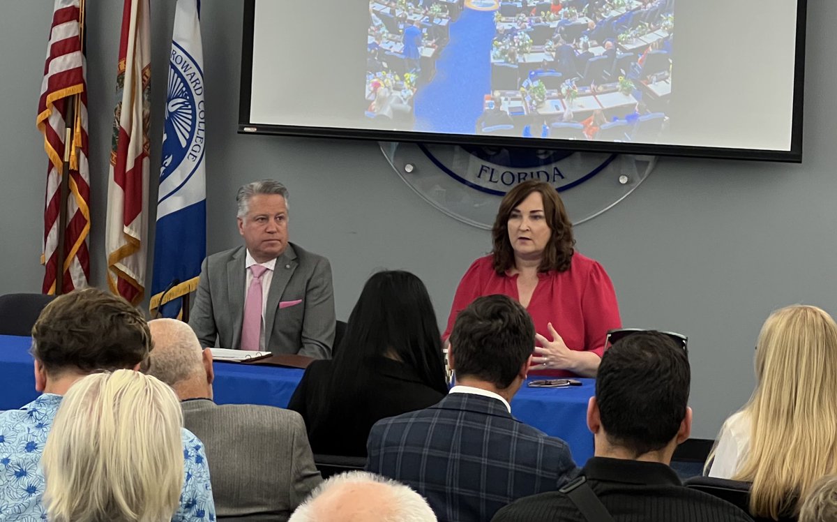 RepHunschofsky's tweet image. Great legislative update today at the Fort Lauderdale Forum. We discussed budget, taxes, and what we expect in the upcoming weeks of the extended legislative session.
