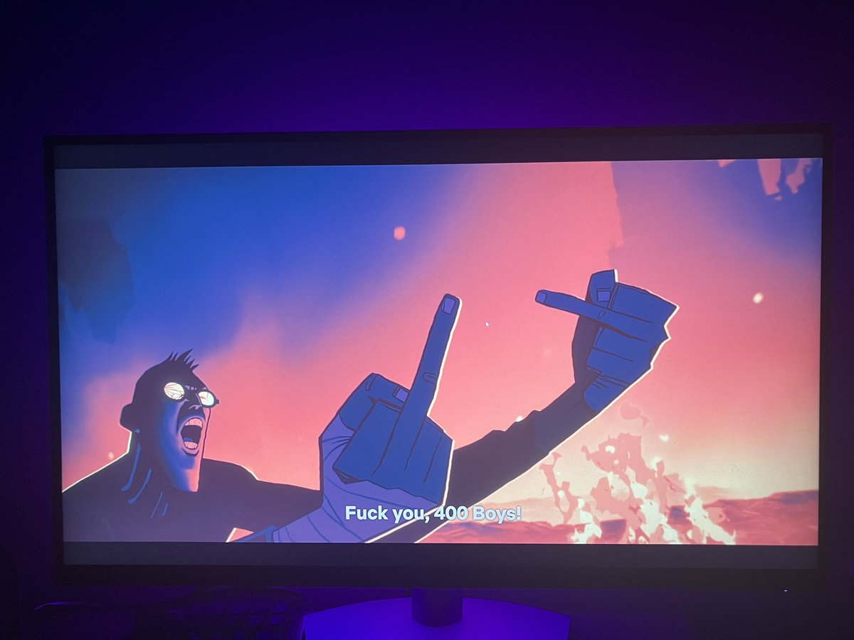 IzHardDev's tweet photo. just watched god cat &amp; dingleberry

p.s. my favorite episode so far
#lovedeathrobots https://t.co/i8eITNrO3u