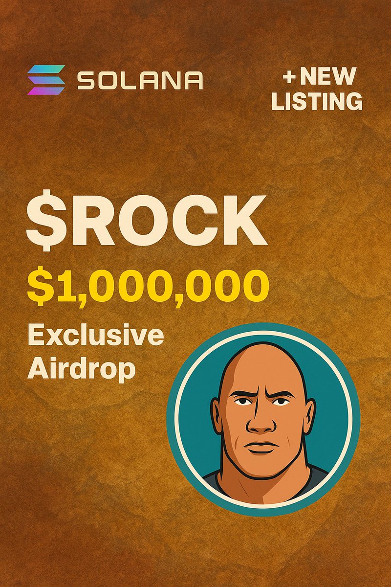 TheRockS0L's tweet photo. Claim your $ROCK Airdrop 🪂

⚡️Like &amp; RT all Post!!
⚡️Follow @TheRockS0L 
⚡️First 555 wallets
 
Drop your $SOL address👇 

#SolanaAirdrop #MARK #deprem #Trump #DwayneJohnson https://t.co/TZ5w3M9LYM