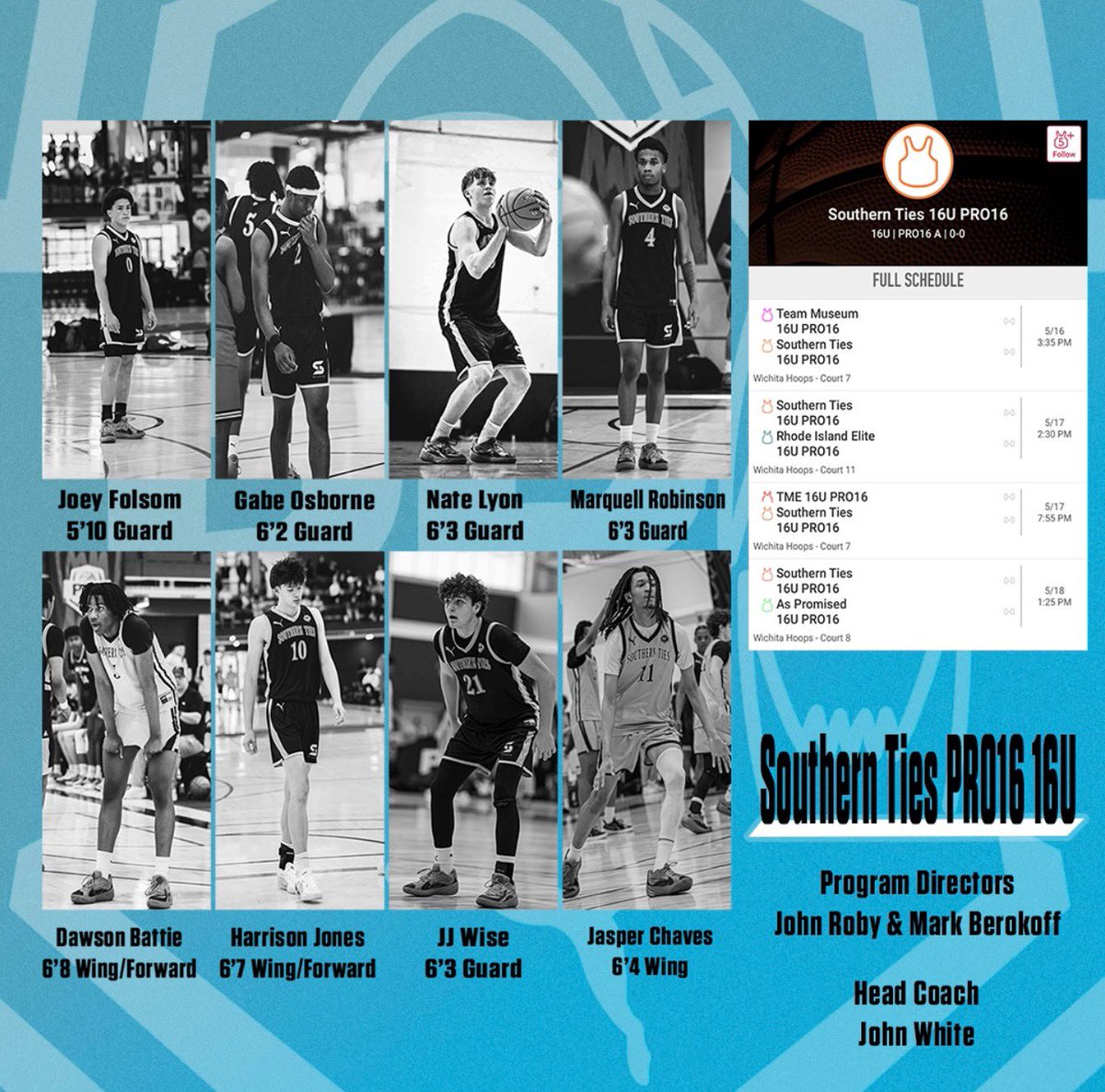 Coach John Roby (@coachjohnroby) on Twitter photo Coaches this is our 16U schedule and roster for live period this week in wichita! <a href="/PRO16League/">PRO16/NXTPRO League</a> <a href="/MattReynolds___/">Matt Reynolds</a> <a href="/OkieBall_1/">OkieBall</a> <a href="/NxtProHoops/">NXTPRO Hoops</a> Coaches this is our 16U schedule and roster for live period this week in wichita! <a href="/PRO16League/">PRO16/NXTPRO League</a> <a href="/MattReynolds___/">Matt Reynolds</a> <a href="/OkieBall_1/">OkieBall</a> <a href="/NxtProHoops/">NXTPRO Hoops</a>