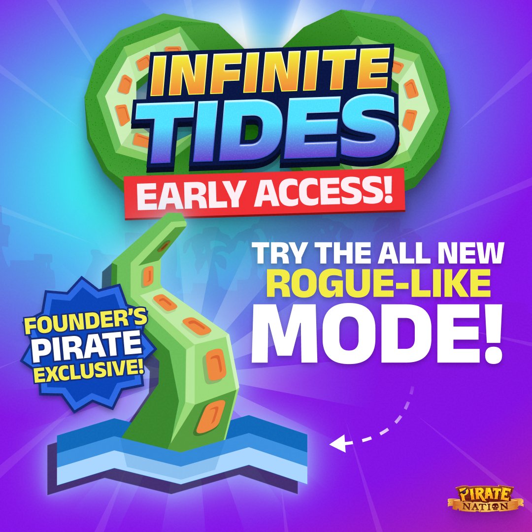 More than a sneak peek…it’s a strategic advantage.

Founder's Pirate holders now have exclusive early access to Infinite Tides, a brand new roguelike PvE mode that rewards experimentation and skillful play.

Start building your strategies now before the full launch 🧵