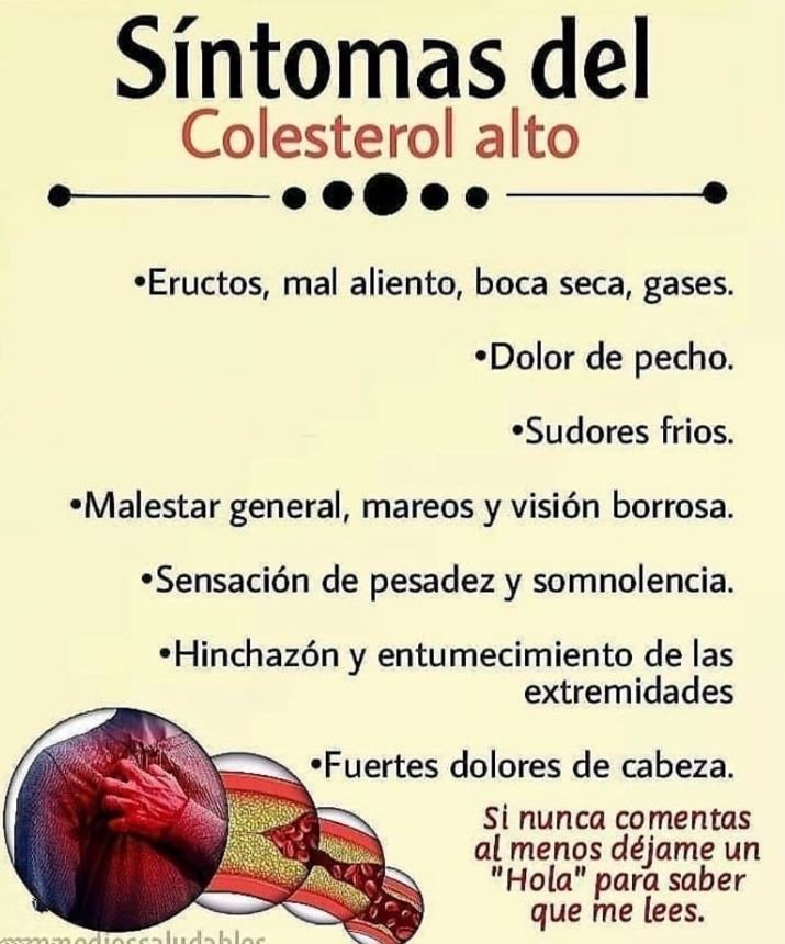 ✨💫🌿☀️Tip Salud☀️🌿💫✨

Síntomas del colesterol alto

*Regálame un Gracias así se que me lees y te gusta mi contenido*