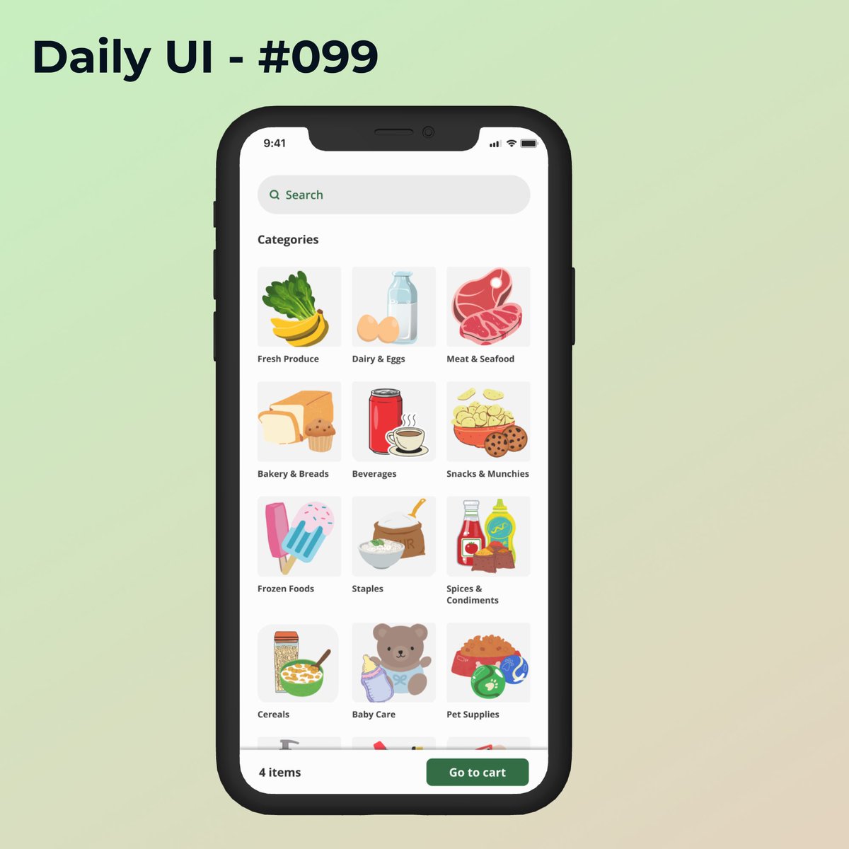 AdritaRoy_UX's tweet photo. #DailyUI - 099 - Categories   

Designed a category browsing screen for a grocery app with clear icons and easy navigation  

#UIUX #ProductDesign #Figma https://t.co/0XPXTxbNvz