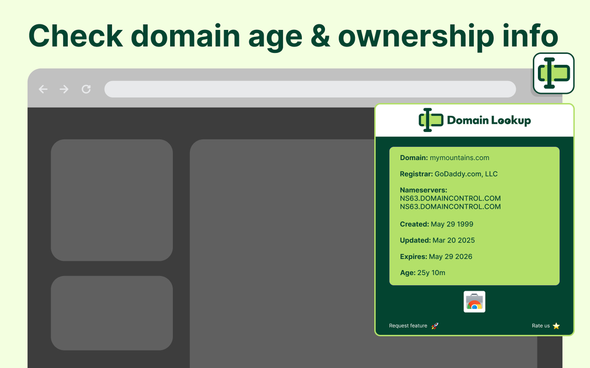 farrigs's tweet photo. kept using random services to see domain registration date, so I made an extension that does that quickly and without leaving current site:
https://t.co/yDPssYStzW https://t.co/cLVziiHd1z