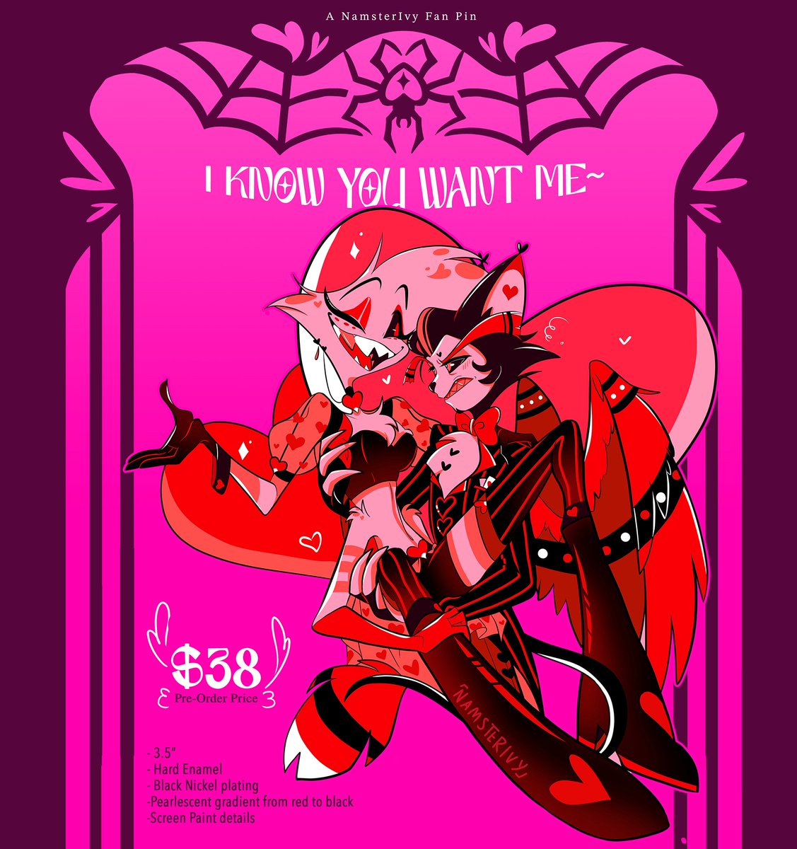 🕷️❤️ THE SPOILD ROTTEN COLLECTION Will be available on Saturday 17th at 12 PM PST Time!❤️🕷️

Thank you everybody for your patience! I'm quite proud of these designs and I hope you like them too!

#HazbinHotelAlastor #HazbinHotelAngeldust #HazbinHotelHusk #Huskerdust #Radiodust