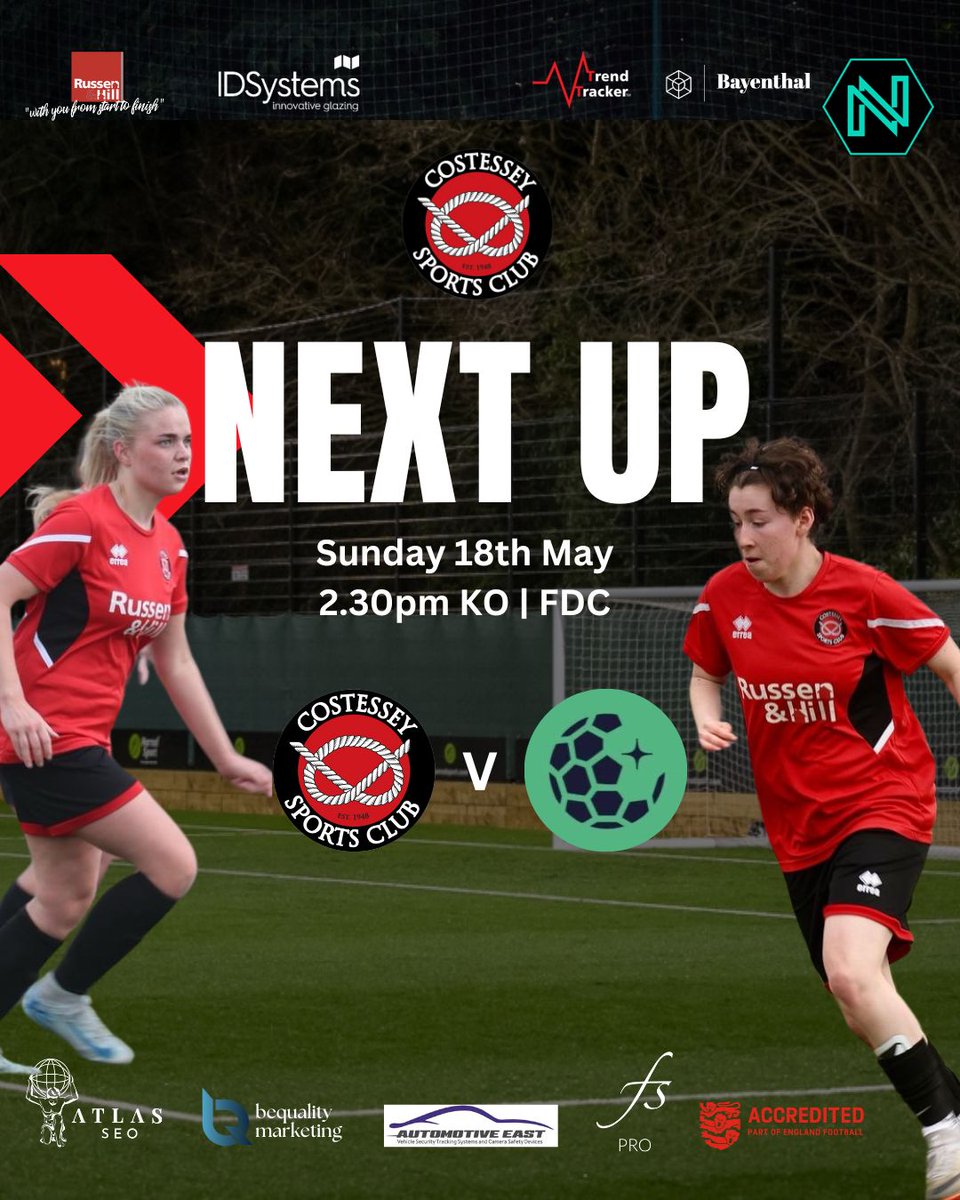 Final fixture of 24/25 season this Sunday and we're expecting a great game!

🆚 @UEA WFC
🗓️ Sun,18th May
⌚ 2.30pm KO
📍 FDC 

We would love you to come along and show your support as #thenorfolkreds conclude a fantastic season 🔴 ⚫.👏 .

#norfolkfootball
#HerGameToo