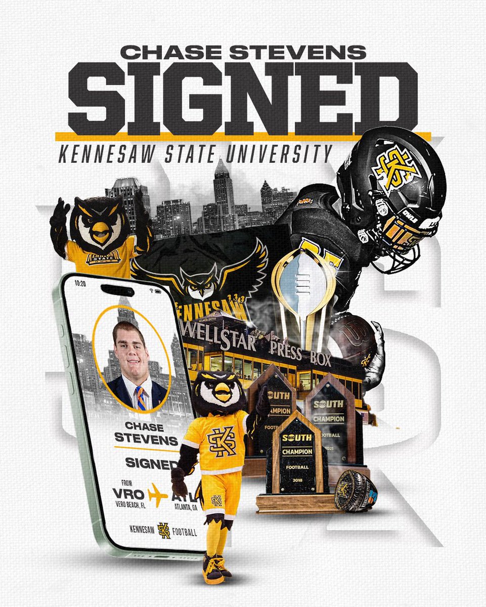 Kennesaw State Football (@kennesawstfb) on Twitter photo πππ‘ππ€π’π π©π€ π©ππ πππ¬!
βͺοΈ <a href="/Chase___74/">Chase Stevens</a>
βͺοΈ Offensive Line
βͺοΈ Vero Beach, Fla.
#SeeUs | #HootyHoo π¦ πππ‘ππ€π’π π©π€ π©ππ πππ¬!
βͺοΈ <a href="/Chase___74/">Chase Stevens</a>
βͺοΈ Offensive Line
βͺοΈ Vero Beach, Fla.
#SeeUs | #HootyHoo π¦