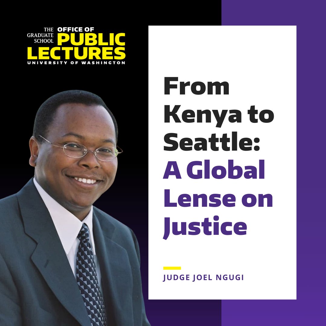 How do we build justice systems that serve everyone?

Join Judge Joel Ngugi, Kenyan jurist and former UW Law professor, for a powerful public lecture on May 21 at Town Hall Seattle.

🎟️ Register: washington.edu/lectures/event…

#UWPublicLectures #JoelNgugi #LegalJustice