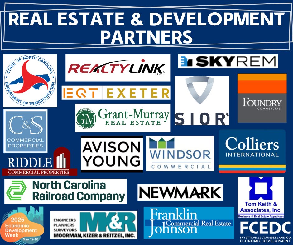 Today, we would like to highlight our partners who help us sell buildings, develop business parks, and provide transit infrastructure. Whether a project needs 20,000 SF or 300,000 SF, we can make it happen in Fayetteville and Cumberland County! #EconDevWeek