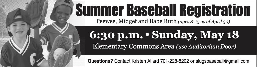 Summer Baseball Registration Information!!