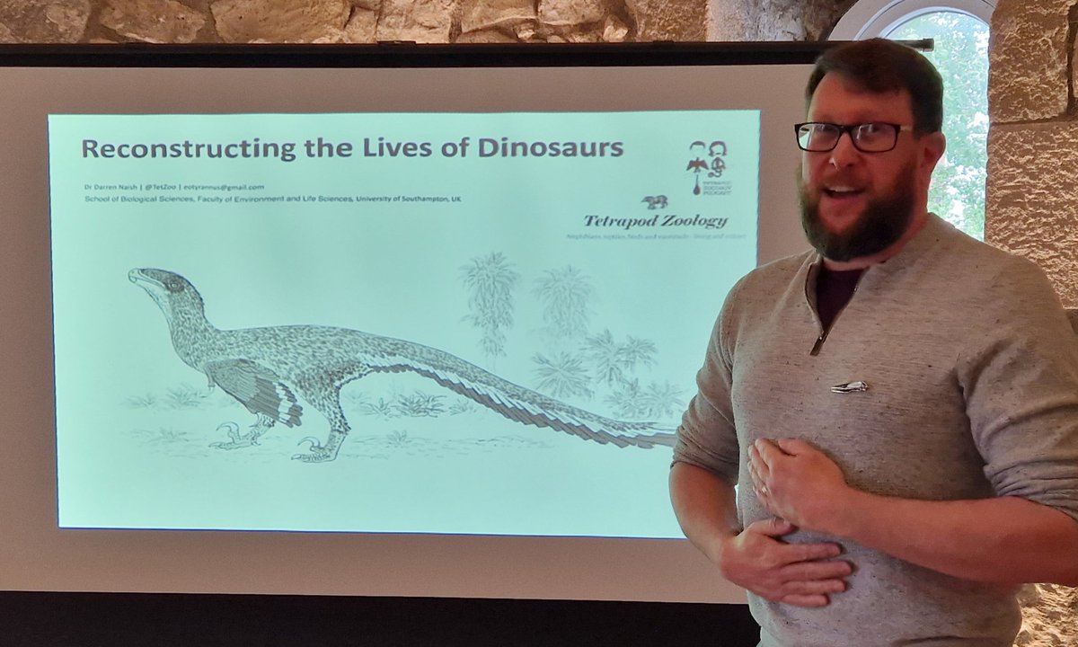 TetZoo's tweet photo. Scenes from an evening at God's House Tower #Southampton where I gave a talk on #dinosaurs. Thanks, Brandon, for bringing the Star Wars figures (I wasn't allowed to keep them). https://t.co/RT4CPo4l7S