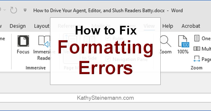 KathySWriter's tweet image. Has your agent or editor dropped you?
Have your slush readers given up on your WIP?
These boo-boos might be part of the reason.

kathysteinemann.com/Musings/format…

#Manuscript #Formatting #WritingTips #WritingCommunity #WritingLife #KathySWriter 

Via @annerallen