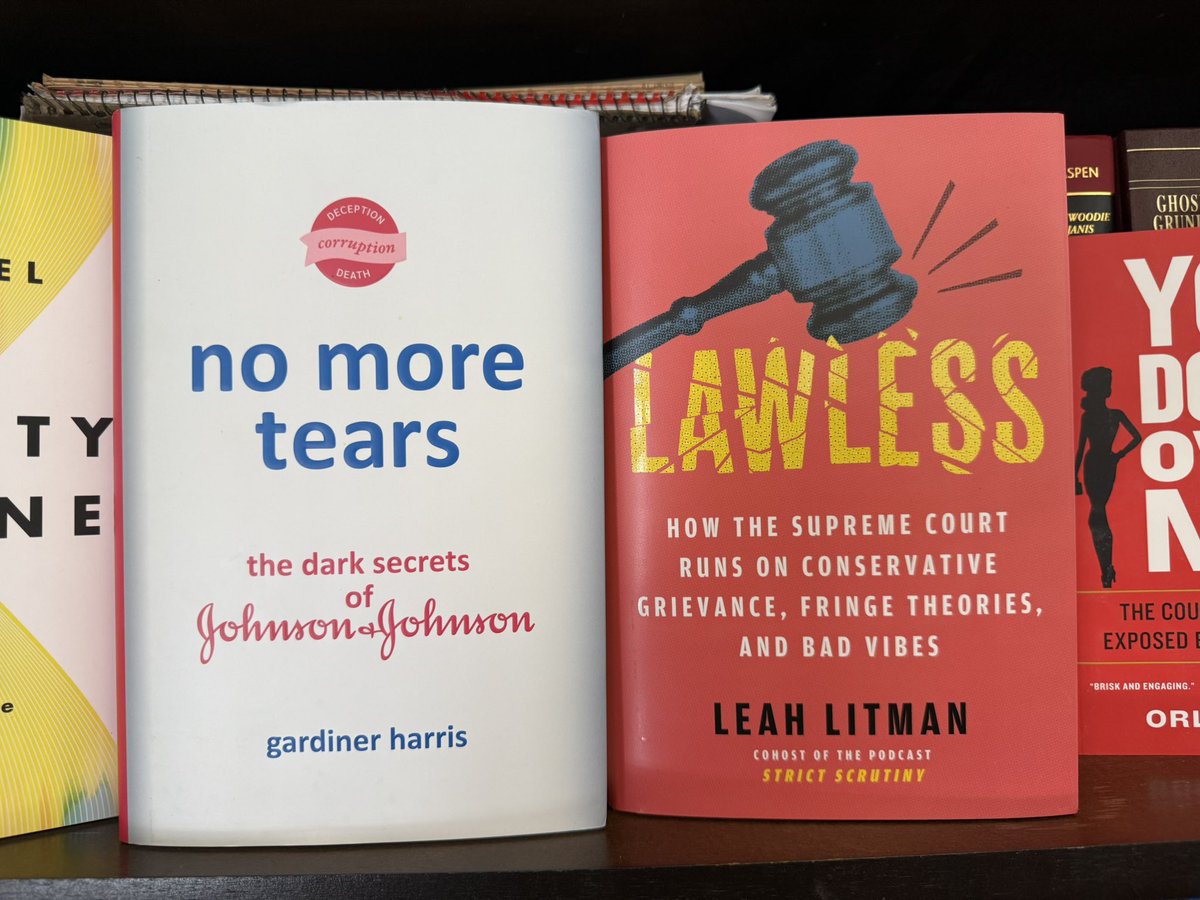 Two new must-read books by bright brave author friends - <a href="/LeahLitman/">Leah Litman</a> has written a brilliant book about our broken Supreme Court and what it will take to fix it (we can do it!) <a href="/GardinerHarris/">Gardiner Harris</a> exposes the dark secrets of America’s favorite pharmaceutical- run to read !