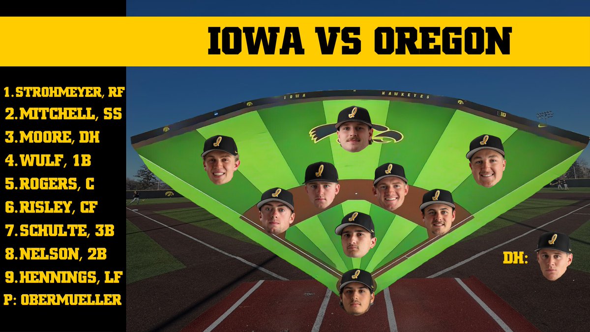UIBASEManagers's tweet image. First lineup for our last B1G series of the year!