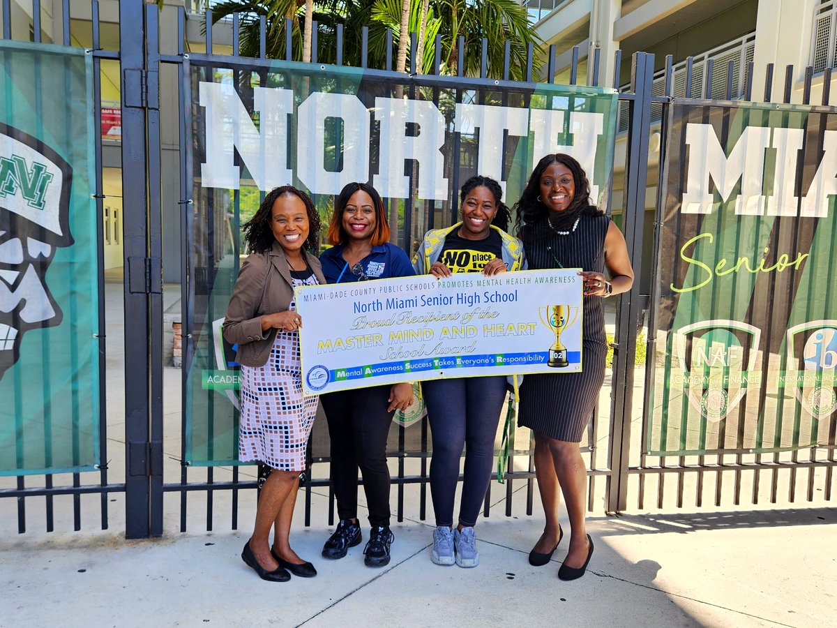 M-DCPS - Mental Health Services (@mdcps_mhs) on Twitter photo The M.A.S.T.E.R (Mental Health Awareness Takes Everyone’s Responsibility) Mind & Heart award - congratulations <a href="/NMSPIONEERS/">North Miami Senior</a> on your commitment to cultivating a positive learning environment via staff training, student programs & community & parent outreach. #MentalHealthAwareness The M.A.S.T.E.R (Mental Health Awareness Takes Everyone’s Responsibility) Mind & Heart award - congratulations <a href="/NMSPIONEERS/">North Miami Senior</a> on your commitment to cultivating a positive learning environment via staff training, student programs & community & parent outreach. #MentalHealthAwareness