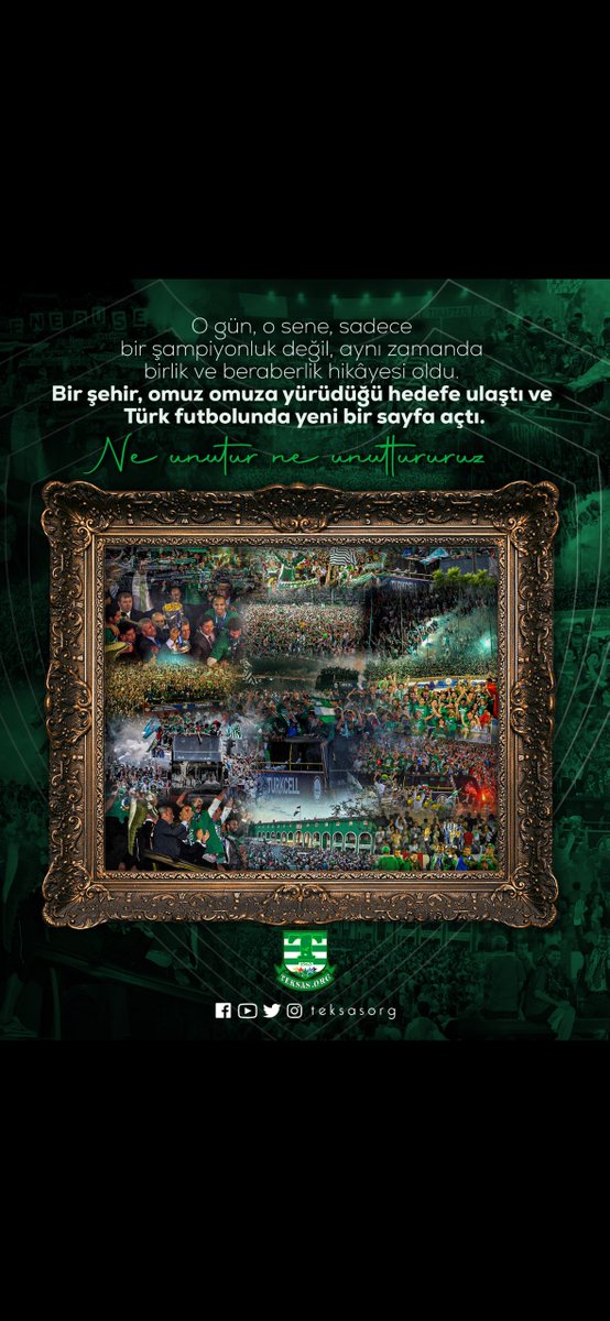 O gün, o sene, sadece bir şampiyonluk değil, aynı zamanda birlik ve beraberlik hikâyesi oldu.

Bir şehir, omuz omuza yürüdüğü hedefe ulaştı ve Türk futbolunda yeni bir sayfa açtı.

Ne unutur, ne unuttururuz! 
🏆#16Mayıs2010