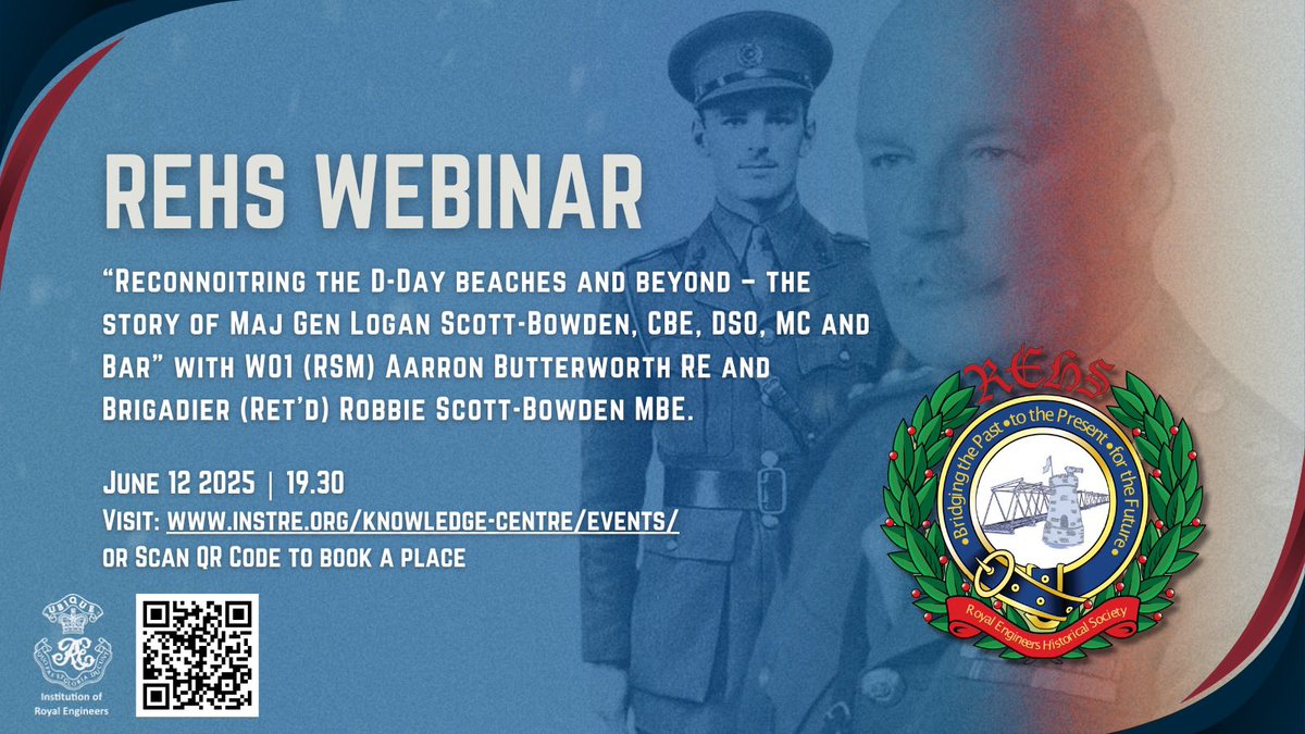 REHS (@re_hist_society) on Twitter photo As June approaches, our next webinar looks to be an absolute corker.
The story of Maj Gen Logan Scott-Bowden CBE DSO MC* & the COPP in Normandy.
<a href="/WeHaveWaysPod/">WW2 Pod: We Have Ways of Making You Talk</a> <a href="/James1940/">James Holland</a> <a href="/almurray/">Al Murray 🇺🇦</a> <a href="/MikeHistorian/">Mike Peters</a> <a href="/Proud_Sappers/">Corps of Royal Engineers</a> <a href="/copp_survey/">COPP Survey</a>
Register 👇 As June approaches, our next webinar looks to be an absolute corker.
The story of Maj Gen Logan Scott-Bowden CBE DSO MC* & the COPP in Normandy.
<a href="/WeHaveWaysPod/">WW2 Pod: We Have Ways of Making You Talk</a> <a href="/James1940/">James Holland</a> <a href="/almurray/">Al Murray 🇺🇦</a> <a href="/MikeHistorian/">Mike Peters</a> <a href="/Proud_Sappers/">Corps of Royal Engineers</a> <a href="/copp_survey/">COPP Survey</a>
Register 👇