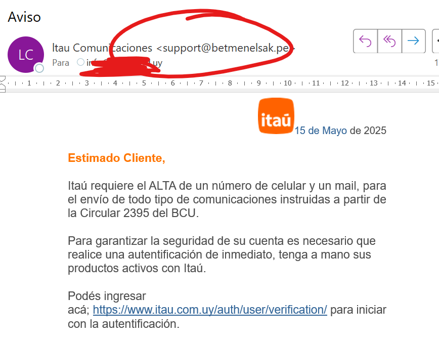 🔴 ATENCIÓN 🔴
Por las dudas, si les llega... 
<a href="/ItauUruguay/">Itaú Uruguay</a>