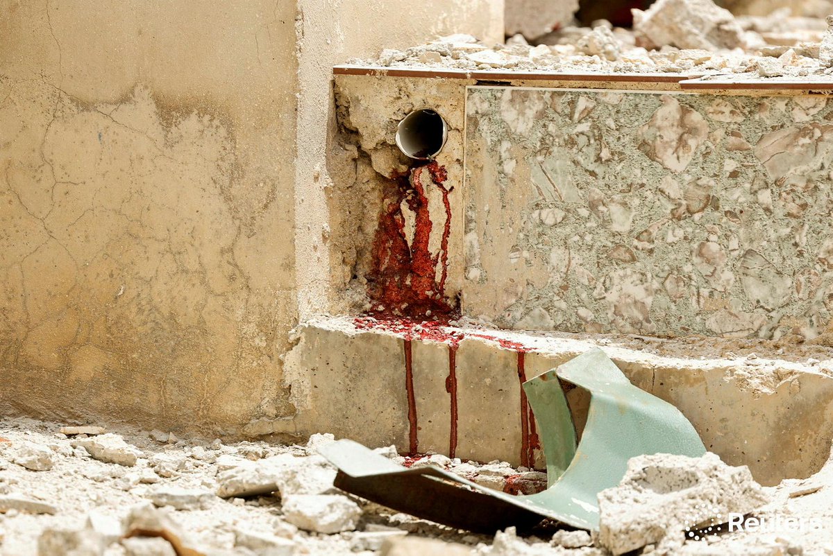 Rania Zabaneh (@rzabaneh) on Twitter photo Israeli occupation forces killed five Palestinians after besieging a house in Tammun, near Tubas. They withheld four bodies, the remains of the fifth were found after the army withdrew. 
L: People checking the devastation (AFP), R: Gutter of blood (<a href="/raneensawafta/">Raneen Sawafta رنين صوافطه</a>, Reuters) Israeli occupation forces killed five Palestinians after besieging a house in Tammun, near Tubas. They withheld four bodies, the remains of the fifth were found after the army withdrew. 
L: People checking the devastation (AFP), R: Gutter of blood (<a href="/raneensawafta/">Raneen Sawafta رنين صوافطه</a>, Reuters)