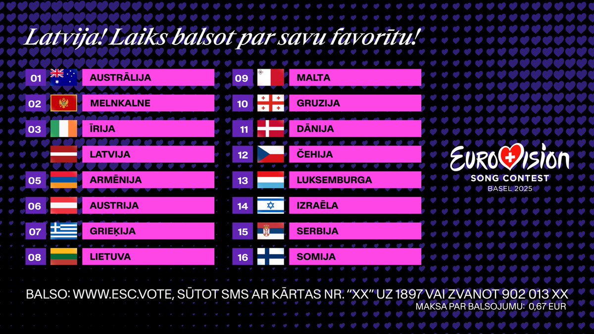 Latvija! Laiks balsot par savu favorītu! 📣🎶 #Eirovīzija2025