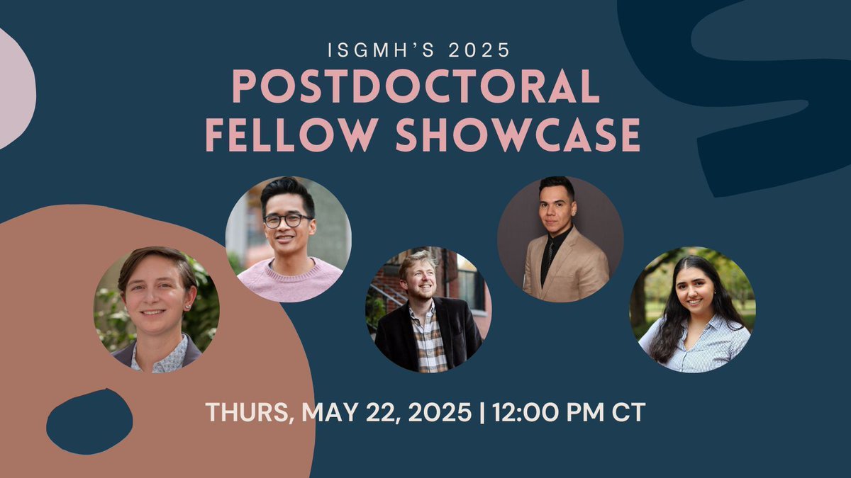 Impact_NU's tweet image. Join ISGMH on May 22 for our annual Postdoctoral Fellow Showcase! 

This year’s event features exciting research presentations from five postdocs: @esposito_psych, John Guigayoma, @Tim_Levengood, @JonathanLpzMts, and Mariajosé Paton.

Register today: buff.ly/rUSA6Yh