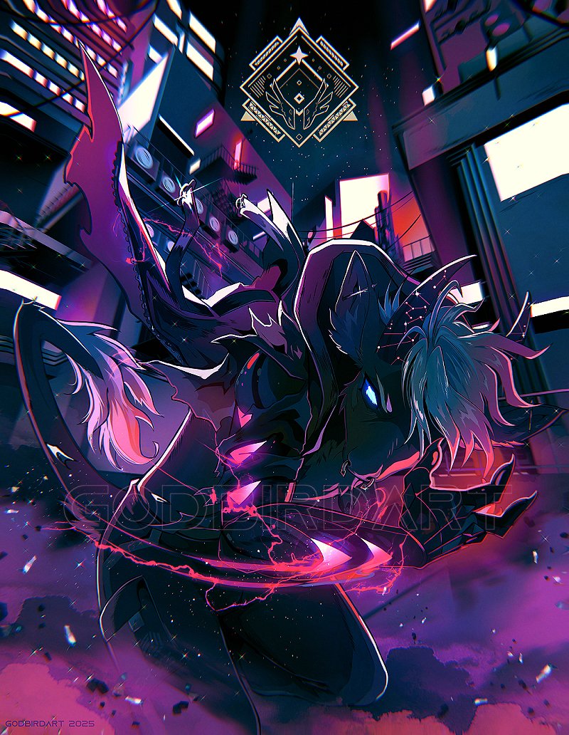 godbirdart's tweet image. γ NEON CITY RUSH γ π
portrait commission for fenny . zone on bluesky