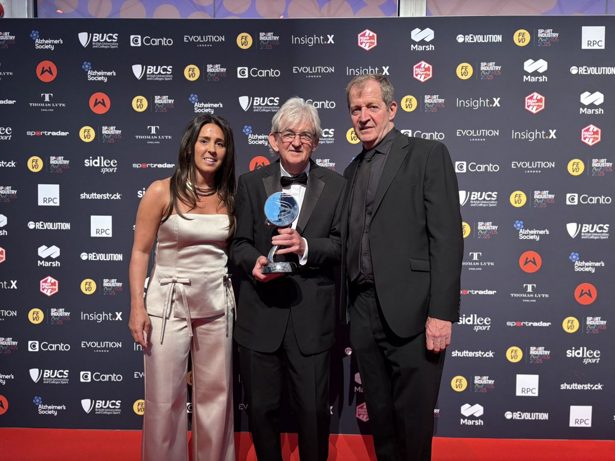 Pleasure and privilege to present the Impact and Integrity Award to Mel Young, founder of the Homeless World Cup, along with Lioness Fara Williams  at Sport Industry Awards …