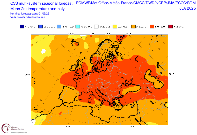 Cosmos_Science_'s tweet image. Bu da tüm modellerin (ECMWF, Met Office, DWD, NCEP, JMA, CMCC, ECCC ve Meteo-France) ortalaması : 
Sıcak ve Kurak bir Yaz