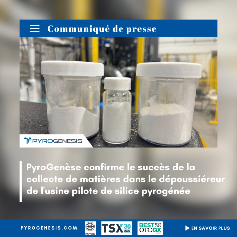 PyroGenesis_Inc's tweet photo. Our team of experts has successfully completed the collection of material from the product recovery "baghouse" section of the #FumedSilicaReactor pilot plant, marking another critical step in our journey to potentially disrupt #fumedsilica production.
#PyroGenesis
#CleanTech