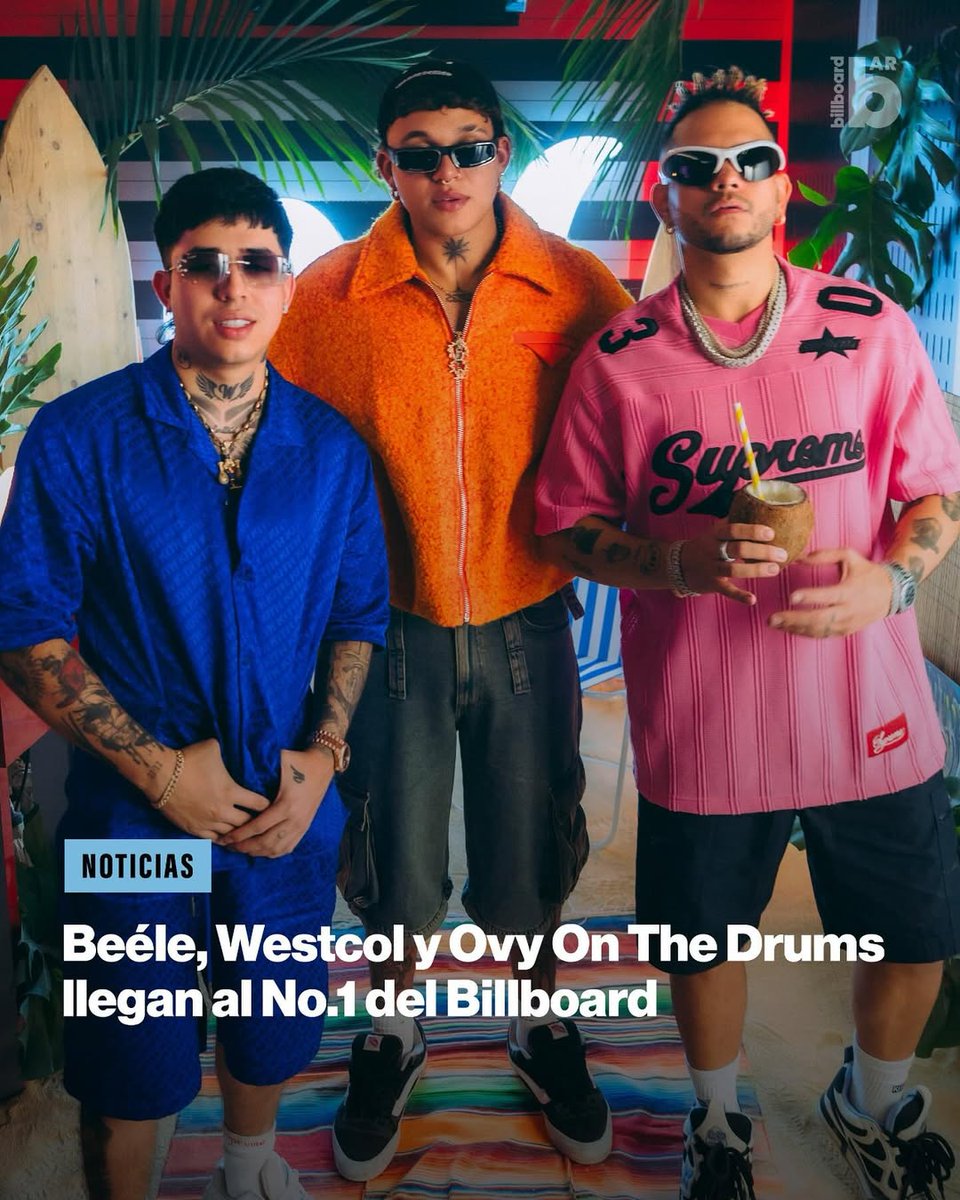 billboard_col's tweet photo. 🔝 Beele , @WestCOL y @OvyOnTheDrums alcanzan el puesto N.º 1 del Billboard Argentina Hot 100 con “La Plena”
🇨🇴🎶 Colombia alcanza el primer puesto del Billboard Argentina Hot 100, ascendió desde el N.º 2 en su octava semana en el ranking nacional (correspondiente a la actualización del 10 de mayo)📉