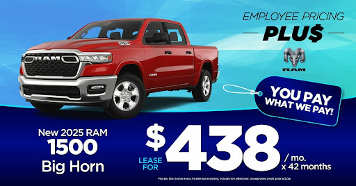 HawkCDJ's tweet photo. Employee Pricing Plus going on now at Hawk CDJR! The legendary 2025 Ram 1500 Big Horn has the muscle to tackle any job and the comfort to enjoy every mile - and you can PAY WHAT WE PAY for one! Come claim yours before this deal hits the road! https://t.co/qaPaAViW7g https://t.co/X3V4qCZUYm